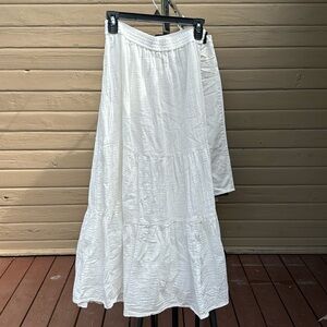 Double Lined White Cotton gauze Skirt